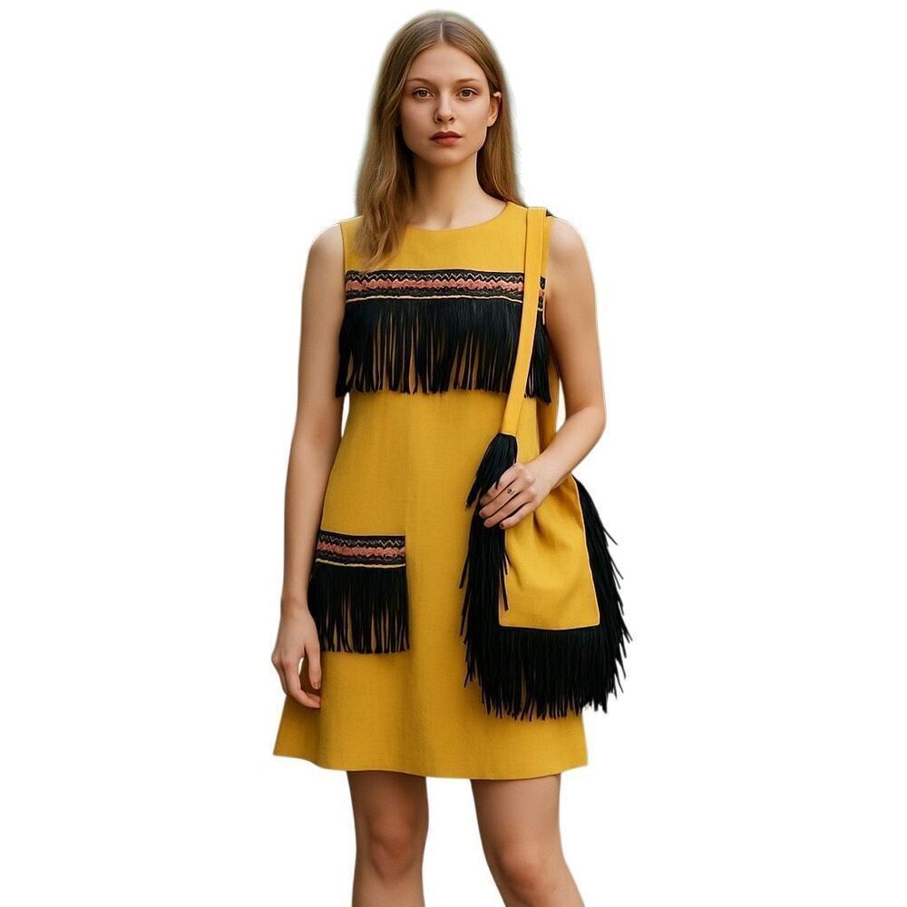 Vintage Look 70’s Pattern Dress and Bag 12